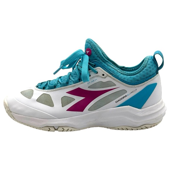 Diadora Speed Blushield Fly 3‎ Plus Ag Tennis Women Size 8 White Shoe PickleBall - Picture 2 of 8